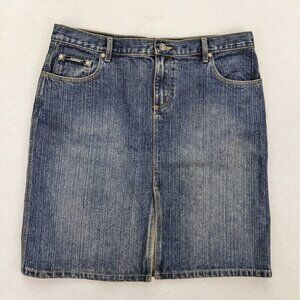 Stephen Hardy Sqeeze Women's Skirt Size 13/14 Denim Slit